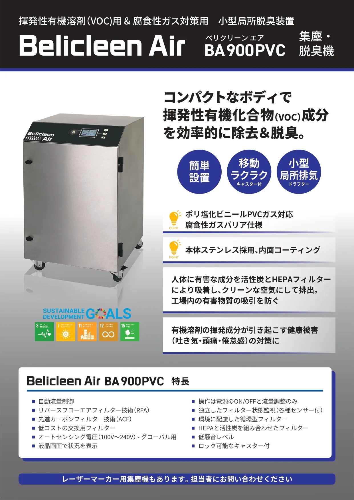 BA900PVC 集塵・脱臭機